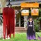 Halloween Decorations Outdoor - 78” Moving Life-Size Skeleton Witch with Glowing Eyes & Chilling Sounds - Sound & Touch Activated Sensor - Animatronic Scary Props Decor for Halloween